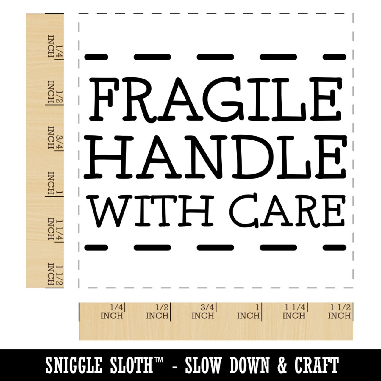 Fragile Handle with Care Self-Inking Rubber Stamp Ink Stamper